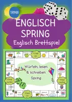Vorschau - Spiele - Englisch Brettspiel - Englisch Spring | Englisch Anfangsunterricht | warm up Englisch | Spring Englisch Grundschule - Deckblatt