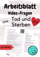 Vorschau - Arbeitsblätter - Tod und Sterben im Ethikunterricht- Fragen zu einem Video - Deckblatt