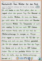 Vorschau - Arbeitsblätter - Nachschrift "Kein Wetter für den Park" mit Knickdiktat und Lückentext - DaZ / DaF / Deutsch - Seite 1