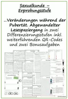 Vorschau - Arbeitsblätter - Sexualkunde Erprobungsstufe: Veränderungen in der Pubertät, differenziert - Deckblatt