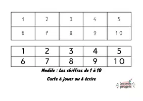 Aperçu - Apprentissages en autonomie - Les chiffres de 1 à 10 (Frise numérique et cartes à plastifier) en Maternelle - Page 3