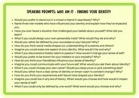 Vorschau - Aufgabenkarten - Who am I? - Finding Your Identity (Speaking Prompts) - Seite 3