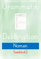 Vorschau - Arbeitsblätter - Deklination von Nomen (feminin/weiblich) - Deckblatt