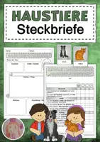 Vorschau - Arbeitsblätter - Haustiere Steckbriefe Referat - Deckblatt