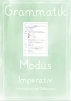 Vorschau - Unterrichtsreihen - Der Imperativ - die Befehlsform von Verben - Deckblatt