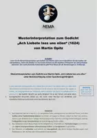Vorschau - Arbeitsblätter - Musteranalyse: Opitz "Ach Liebste lass uns eilen" - Deckblatt
