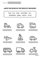 Vista previa - Hojas de trabajo - MEANS OF TRANSPORT WORKSHEETS - 17 páginas de actividades - página 3