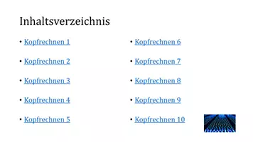 Vorschau - Präsentationen/Tafelbilder - Kopfrechnen Umrechnung Binäre Zahlen + interactive - Seite 1