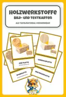 Vorschau - Fördermaterial/Inklusion - Werken mit Holz: Werkstoffe - Bildkarten und Textkarten - Deckblatt