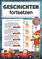 Vorschau - Arbeitsblätter - 3 Weihnachtliche Fortsetzungsgeschichten inklusive Bildkarten - Deckblatt