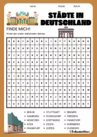 Vorschau - Arbeitsblätter - Städte National + Lösung - Deckblatt
