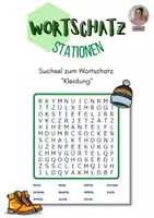 Vista previa - Juegos / Gamificación - Vocabulario "Ropa": Sopa de letras - Portada