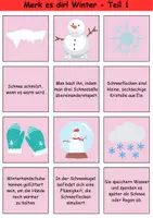 Vorschau - Spiele - Merk es dir! schwer Thema Winter 1. bis 4. Klasse Deutsch, DaZ/DaF, Fremdwörter Spiel - Seite 1
