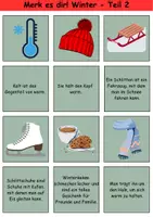 Vorschau - Spiele - Merk es dir! schwer Thema Winter 1. bis 4. Klasse Deutsch, DaZ/DaF, Fremdwörter Spiel - Seite 2
