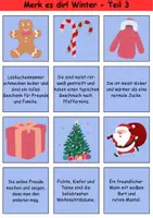 Vorschau - Spiele - Merk es dir! schwer Thema Winter 1. bis 4. Klasse Deutsch, DaZ/DaF, Fremdwörter Spiel - Seite 3
