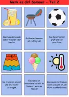 Vorschau - Arbeitsblätter - Merk es dir! schwer Thema Sommer 1. bis 4. Klasse Deutsch, DaZ/DaF, Fremdwörter Spiel - Seite 2