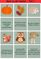 Vorschau - Arbeitsblätter - Merk es dir! schwer Thema Herbst 1. bis 4. Klasse Deutsch, DaZ/DaF, Fremdwörter Spiel - Seite 1