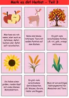 Vorschau - Arbeitsblätter - Merk es dir! schwer Thema Herbst 1. bis 4. Klasse Deutsch, DaZ/DaF, Fremdwörter Spiel - Seite 3
