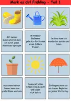 Vorschau - Arbeitsblätter - Merk es dir! schwer Thema Frühling 1. bis 4. Klasse Deutsch, DaZ/DaF, Fremdwörter Spiel - Seite 1