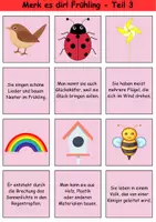 Vorschau - Arbeitsblätter - Merk es dir! schwer Thema Frühling 1. bis 4. Klasse Deutsch, DaZ/DaF, Fremdwörter Spiel - Seite 3