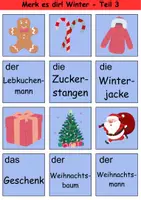 Vorschau - Arbeitsblätter - Merk es dir! einfach Thema Winter 1. bis 2. Klasse Deutsch, DaZ/DaF, Fremdwörter Spiel - Seite 3