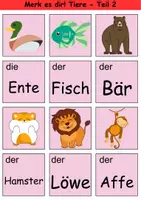 Vorschau - Arbeitsblätter - Merk es dir! einfach Thema Tiere 1. bis 2. Klasse Deutsch, DaZ/DaF, Fremdwörter Spiel - Seite 2