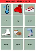 Vorschau - Arbeitsblätter - Englisch Merk es dir! Thema Winter / Matching Pairs Game winter 3. & 4. Klasse Englisch ,Fremdwörter Spiel - Seite 2