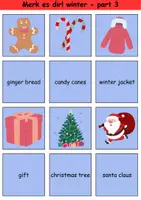 Vorschau - Arbeitsblätter - Englisch Merk es dir! Thema Winter / Matching Pairs Game winter 3. & 4. Klasse Englisch ,Fremdwörter Spiel - Seite 3