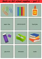 Vorschau - Arbeitsblätter - Englisch Merk es dir! Thema Schulsachen / Matching Pairs Game school supplies 3. & 4. Klasse Englisch ,Fremdwörter Spiel - Seite 2
