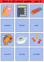 Vorschau - Arbeitsblätter - Englisch Merk es dir! Thema Schulsachen / Matching Pairs Game school supplies 3. & 4. Klasse Englisch ,Fremdwörter Spiel - Seite 3