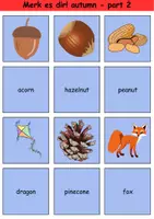 Vorschau - Arbeitsblätter - Englisch Merk es dir! Thema Herbst / Matching Pairs Game Autumn 3. & 4. Klasse Englisch ,Fremdwörter Spiel - Seite 2
