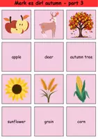 Vorschau - Arbeitsblätter - Englisch Merk es dir! Thema Herbst / Matching Pairs Game Autumn 3. & 4. Klasse Englisch ,Fremdwörter Spiel - Seite 3