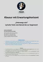 Vorschau - Klassenarbeiten - Klausur mit EWH zu "Der frohe Wandersmann" von Eichendorff - Deckblatt