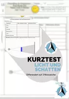 Vorschau - Fördermaterial/Inklusion - 3-fach differenzierter Kurztest - Licht und Schatten - 6. Klasse - Deckblatt