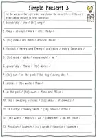 Vorschau - Arbeitsblätter - Simple Present Arbeitsblatt 3 - Seite 1