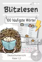 Vorschau - Arbeitsblätter - BLITZLESEN: Die 100 häufigsten Wörter-Lesekarten und Übungsheft - Deckblatt