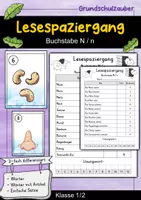 Vorschau - Arbeitsblätter - Lesespaziergang - Buchstabe N - Deckblatt