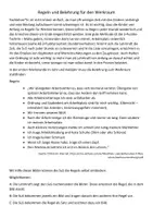 Vorschau - Bildkarten - Regeln und Belehrung für den Werkraum- Hinweise und Material - Deckblatt