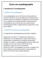 Aperçu - Apprentissages en autonomie - Écrire son autobiographie - Guide complet / Autobiography project in French - Page de couverture