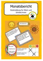 Vorschau - Arbeitsblätter - Monatsbericht / Rückmeldung für SchülerInnen und Eltern - Deckblatt