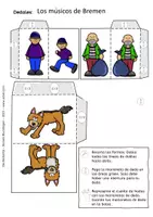 Vista previa - Manualidades / Dibujos para colorear - Los músicos de Bremen - Marionetas de Dedos - Cuento de Hadas - página 3