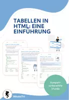 Vorschau - Arbeitsblätter - Tabellen in HTML: Eine Einführung - Deckblatt