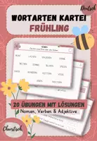 Vorschau - Aufgabenkarten - Frühling - Wortarten Kartei (Nomen, Verb, Adjektiv) - Deckblatt