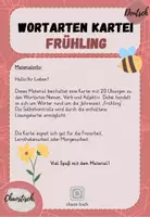 Vorschau - Aufgabenkarten - Frühling - Wortarten Kartei (Nomen, Verb, Adjektiv) - Seite 1