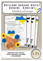 Vorschau - Arbeitsblätter - Ukraine-Russland-Krieg / Kriege weltweit (Arbeitsblätter und Lösungen) #StandWithUkraine - Deckblatt