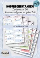 Vorschau - Aufgabenkarten - Kopfrechentandem im ZR 20 - Addition (je Zahl ein Tandem) - Deckblatt