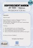 Vorschau - Aufgabenkarten - Kopfrechentandem ZR 1000 - Addition | PROBEMATERIAL - Seite 1