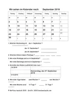 Vorschau - Arbeitsblätter - Arbeit mit dem Kalender - Übungen und Test - Deckblatt