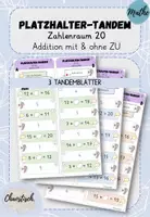 Vorschau - Aufgabenkarten - Tandemaufgaben ZR 20 - Platzhalter | Addition mit & ohne ZÜ - Deckblatt