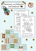 Vorschau - Arbeitsblätter - Mathe-Spiele und Malbilder Einmaleins - Deckblatt